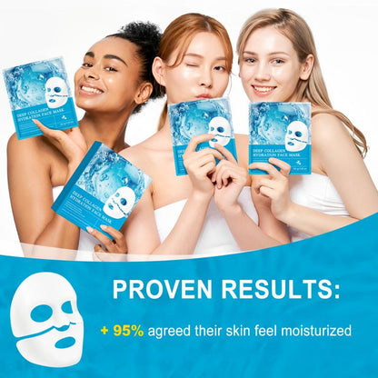 Pack 4 Masques Hydratants au Collagène – Soin Réparateur