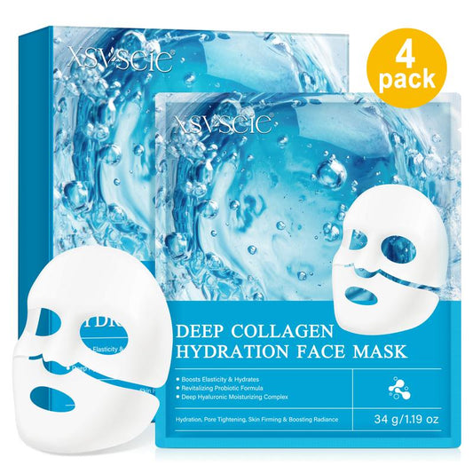 Pack 4 Masques Hydratants au Collagène – Soin Réparateur