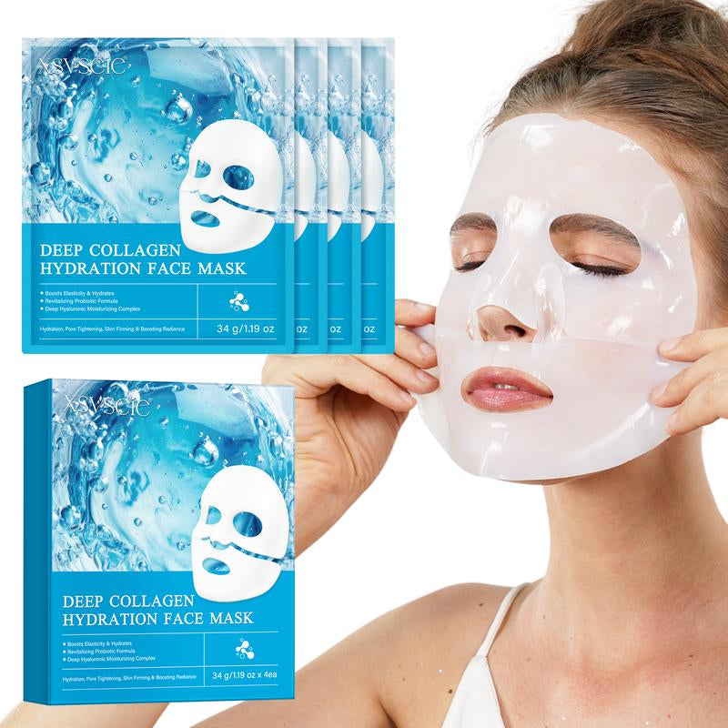 Pack 4 Masques Hydratants au Collagène – Soin Réparateur