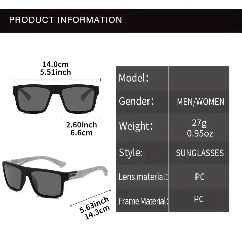Fashion Vintage Square Polarized Sunglasses Men Women Driving Fishing Luxury Brand Designer Sun Glasses Driver'S Eyewear UV400